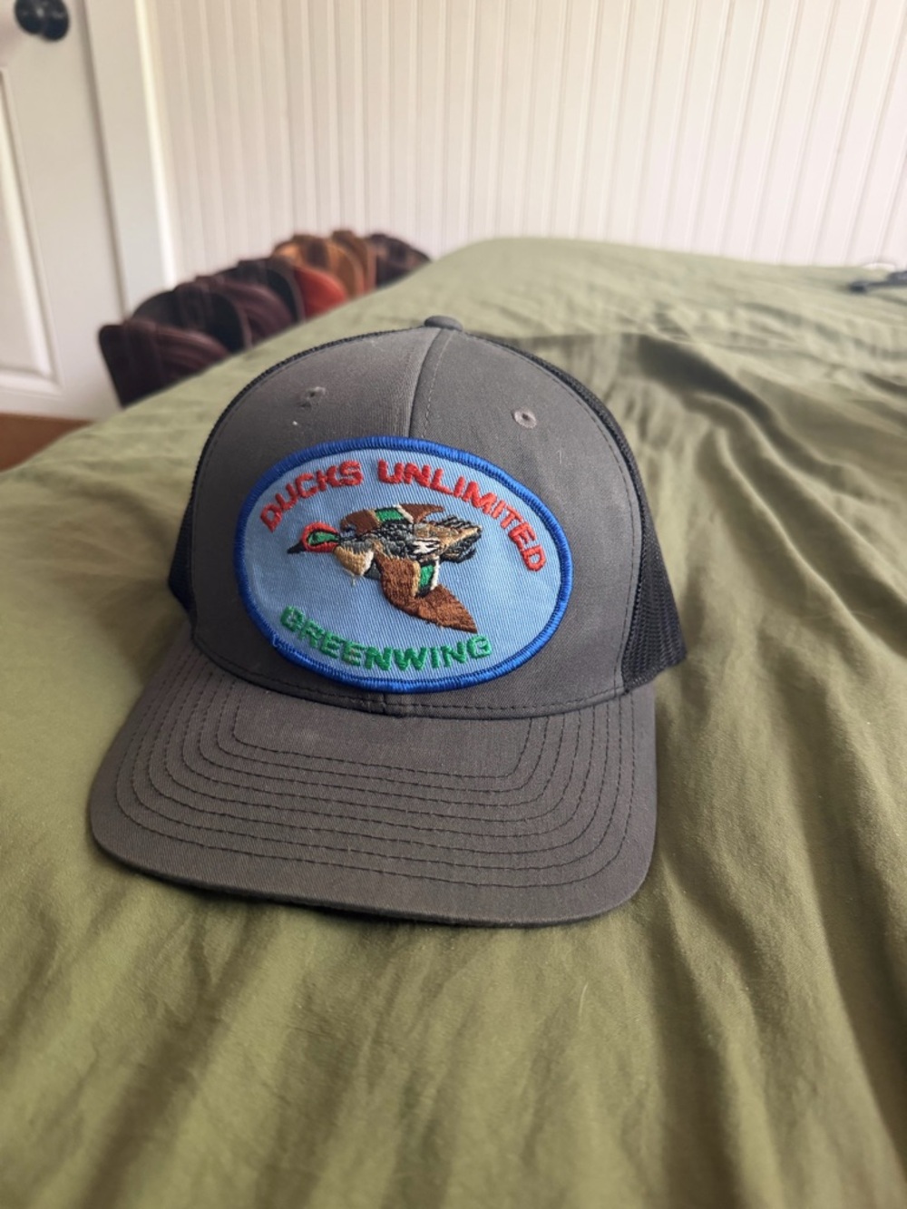 Ducks Unlimited Greenwing Patch Trucker Hat - Gray/Black